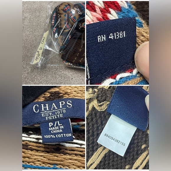 Chaps Ralph lauren womens south Western Knit cardigan  sz L/P Aztec Vtg 80s - Picture 12 of 12